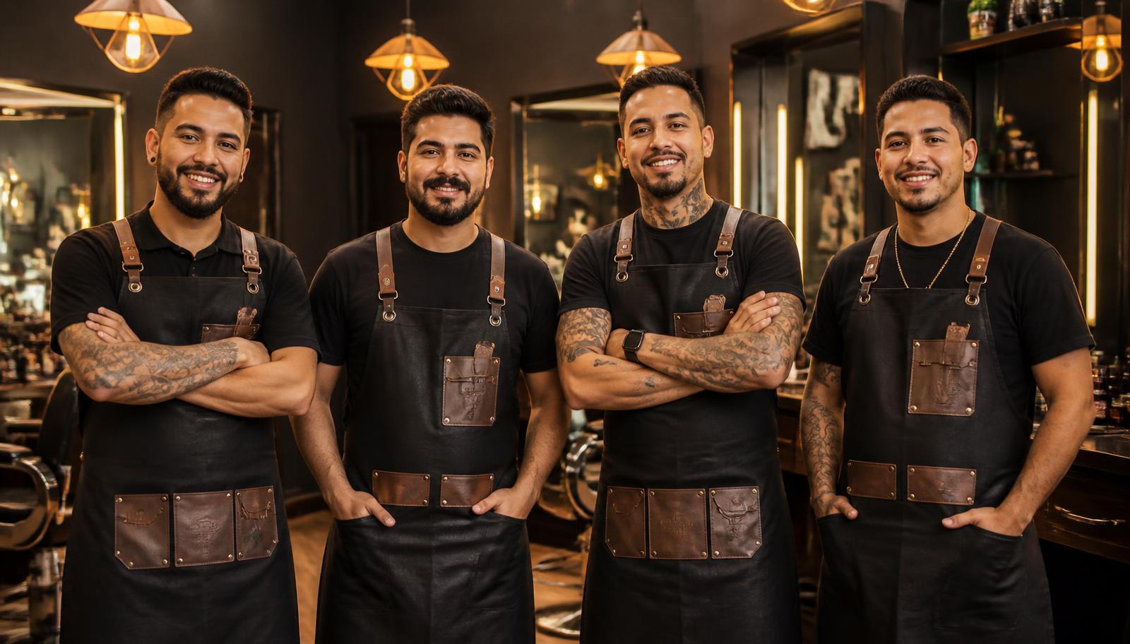 Equipe de barbeiros da Barbershop na barbearia