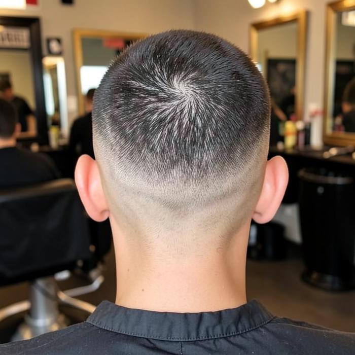Corte na máquina + tesoura